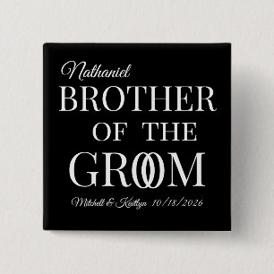 Badge Carré 5 Cm Frère du Mariage Groom