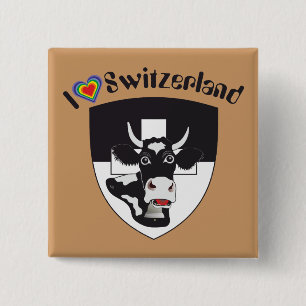 Badge Carré 5 Cm Fribourg / Fribourg Suisse Suisse Buttons