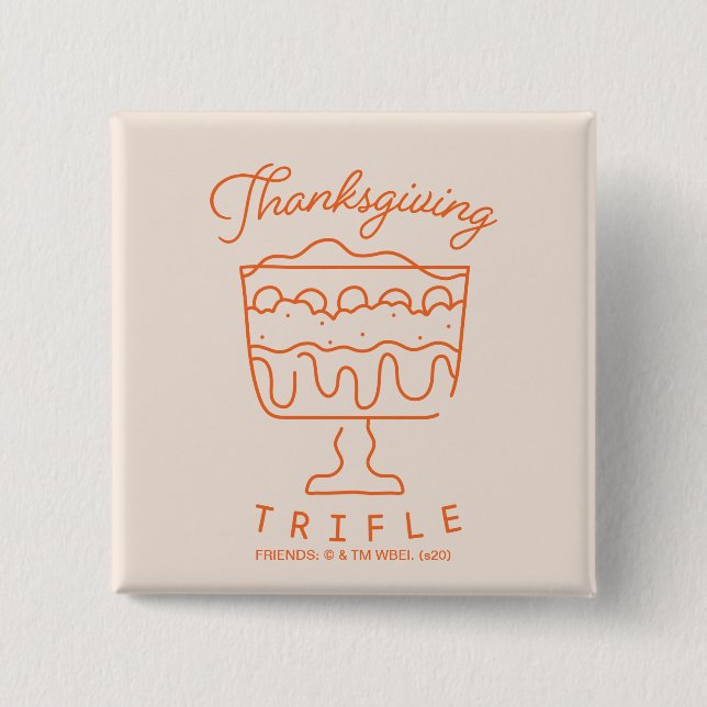 Badge Carré 5 Cm FRIENDS™ | Dinde de Thanksgiving (Devant)