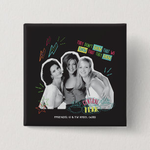 Badge Carré 5 Cm FRIENDS™  Monica, Rachel et Phoebe