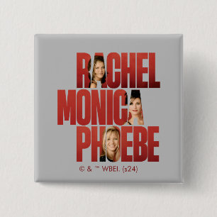 Badge Carré 5 Cm FRIENDS™   Rachel, Monica & Phoebe
