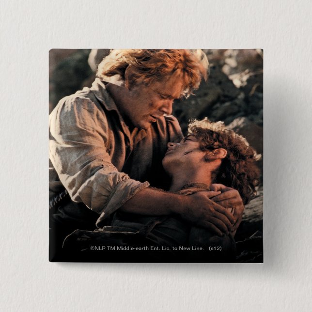 Badge Carré 5 Cm FRODO™ dans les bras de Samwise (Devant)
