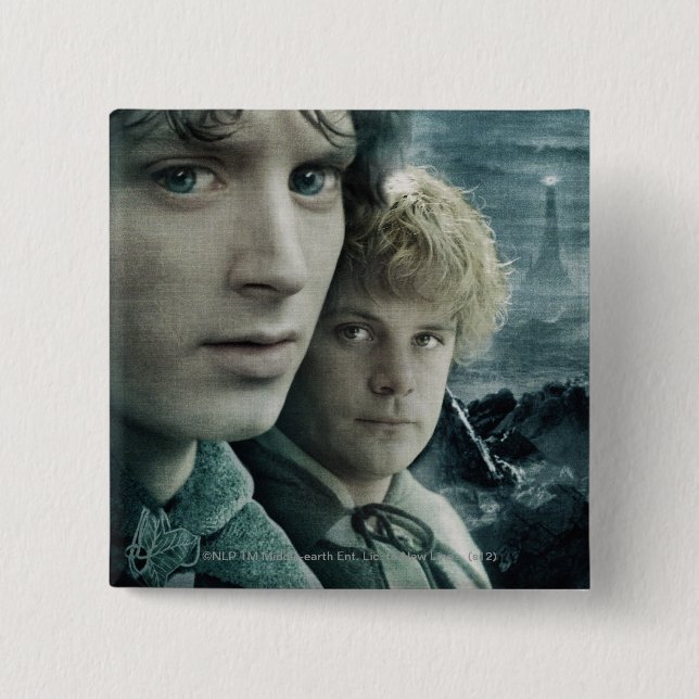 Badge Carré 5 Cm FRODO™ et Samwise Close Up (Devant)