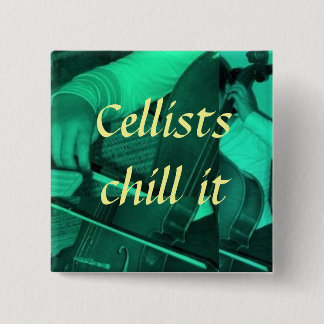 Badge Carré 5 Cm froid de violoncellistes de turquoise de
