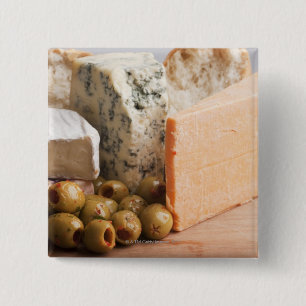 Badge Carré 5 Cm fromage et olives