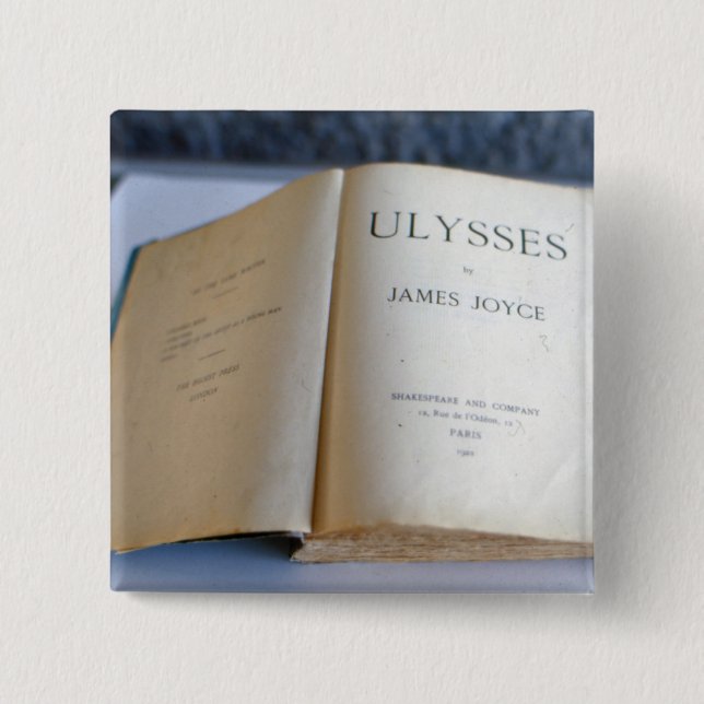 Badge Carré 5 Cm Frontispice de "Ulysse" par James Joyce (Devant)