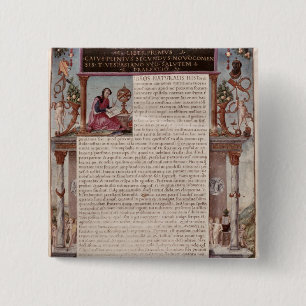 Badge Carré 5 Cm Frontispice pour réserver I montrant une page de