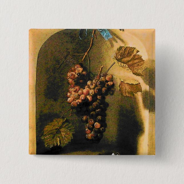 Badge Carré 5 Cm FRUITS DE SAISON -PROSPÉRITÉ HANGÉE RAISONS Rustiq (Devant)