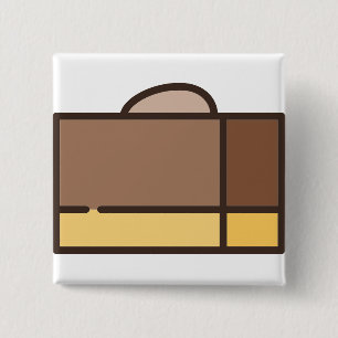Badge Carré 5 Cm fudge au chocolat