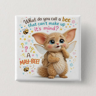 Badge Carré 5 Cm Funny Bee Dad Joke