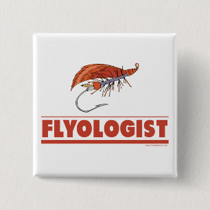 Badge Carré 5 Cm Funny Fly Fishing