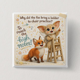 Badge Carré 5 Cm Funny Fox Dad Joke