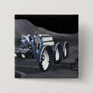 Badge Carré 5 Cm Futures missions 8 d'exploration d'espace