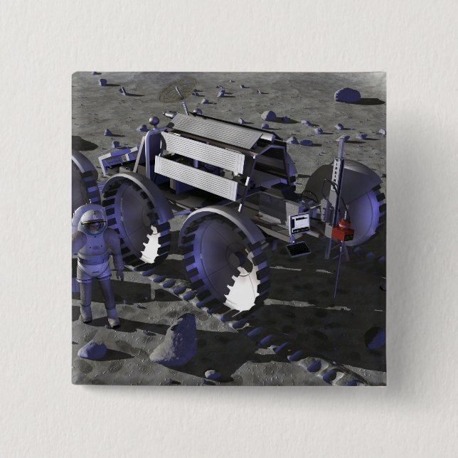 Badge Carré 5 Cm Futures missions d'exploration spatiale 10 (Devant)