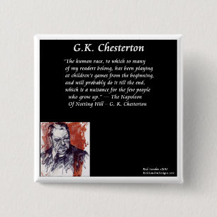 Badge Carré 5 Cm G.K. Chesterton & Ouverture de livre de début de p