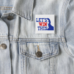 Badge Carré 5 Cm Gagnons ce Kamala Harris 2024 Grunge
