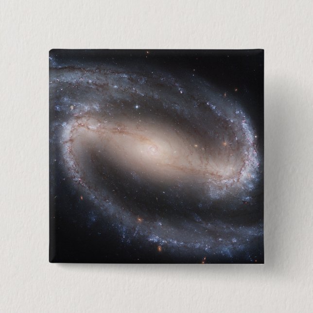 Badge Carré 5 Cm Galaxie spirale barrée NGC 1300 (Devant)