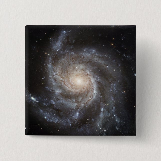 Badge Carré 5 Cm Galaxie spirale Messier 101 (Devant)