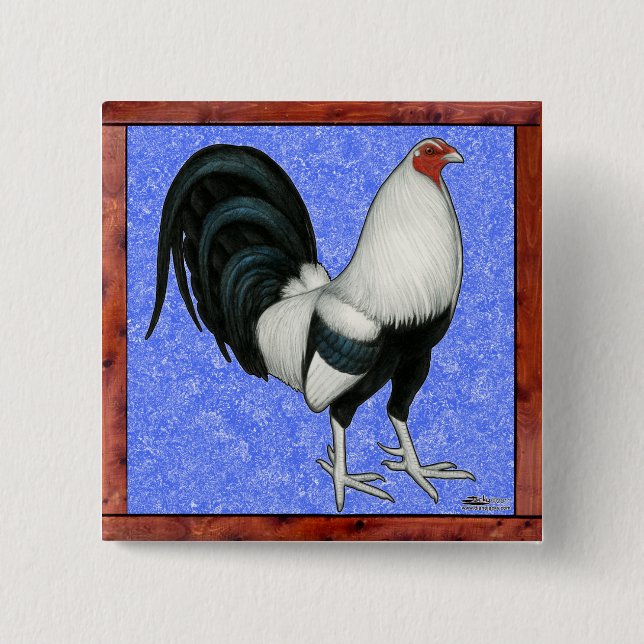 Badge Carré 5 Cm Gamecock encadré (Devant)