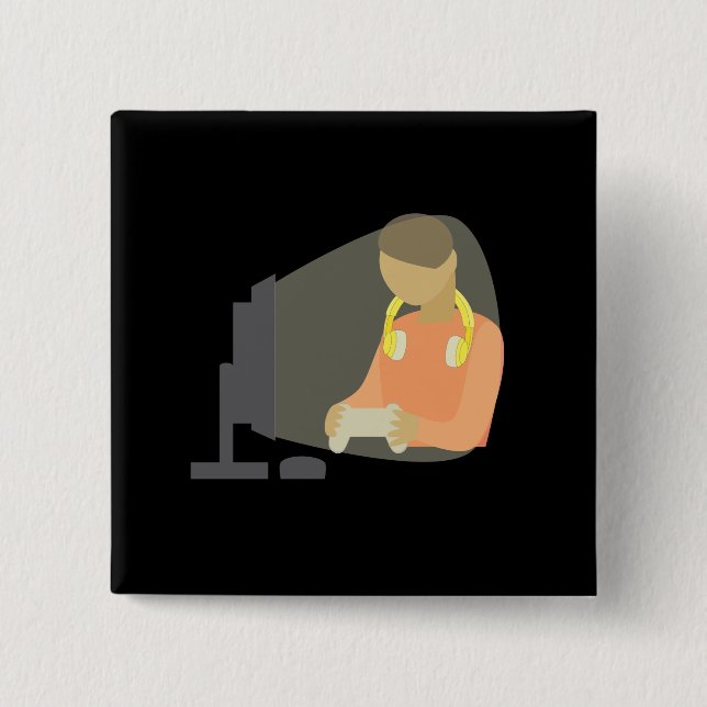 Badge Carré 5 Cm Gamer (Devant)