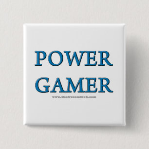 Badge Carré 5 Cm Gamer de puissance