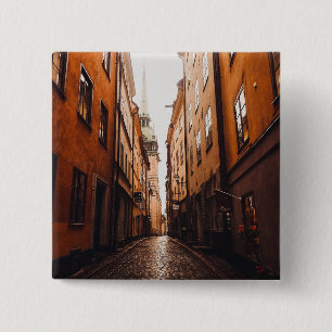 Badge Carré 5 Cm Gamla Stan, Stockholm, Suède 