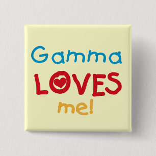Badge Carré 5 Cm Gamma aime mes t-shirts et cadeaux