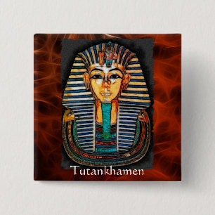 Badge Carré 5 Cm Gamme de cadeaux Pharaon égyptien TUTANKHAMEN