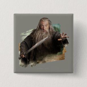 Badge Carré 5 Cm Gandalf avec l'épée
