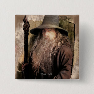 Badge Carré 5 Cm Gandalf Avec Personnel