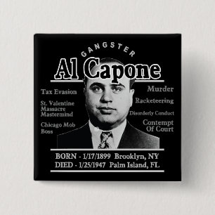 Badge Carré 5 Cm Gangster Al Capone
