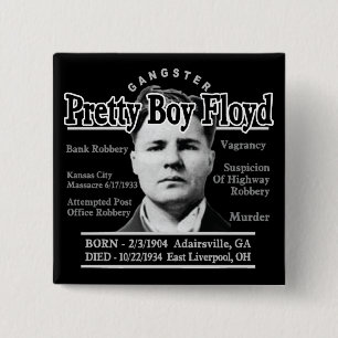 Badge Carré 5 Cm Gangster Pretty Boy Floyd