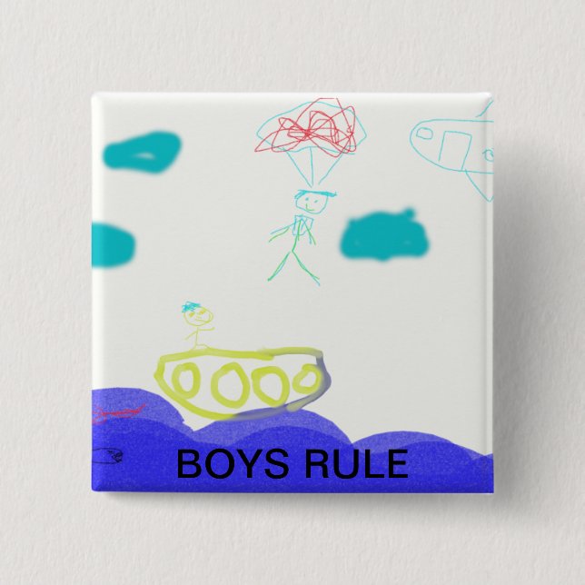 Badge Carré 5 Cm garçons (Devant)