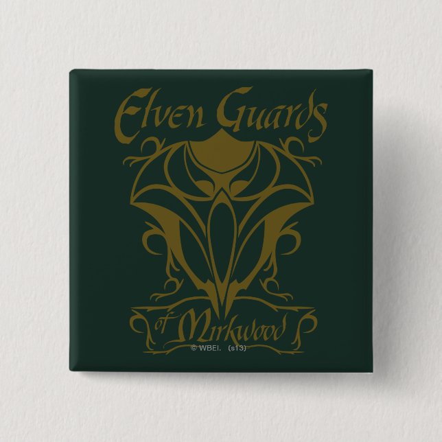 Badge Carré 5 Cm Garde elfe de Mirkwood Nom (Devant)
