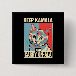 Badge Carré 5 Cm Garder Kamala et continuer-A-La LA Kamala Harris