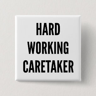 Badge Carré 5 Cm Gardien de travail dur