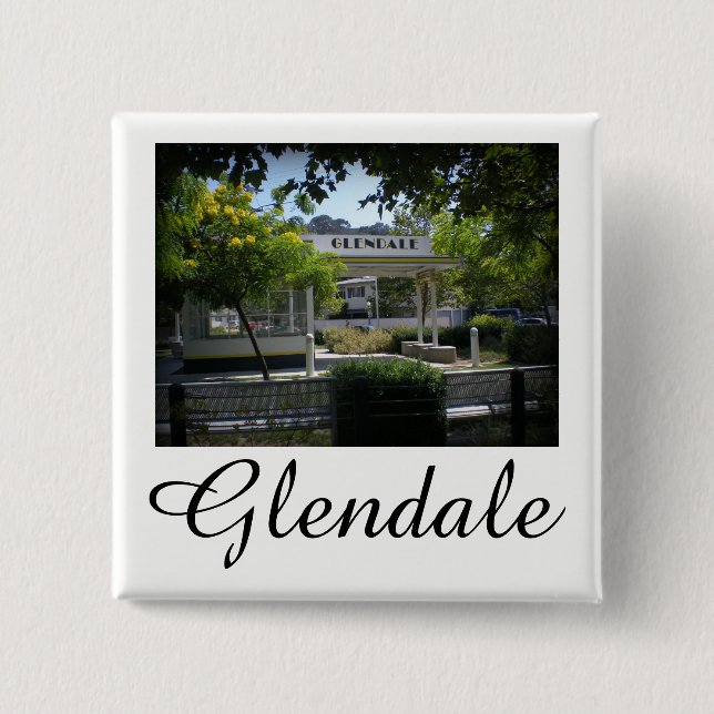 Badge Carré 5 Cm Gare Carré de Glendale, Californie, Adams (Devant)