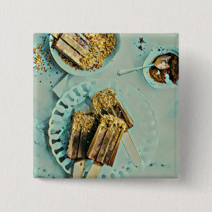 Badge Carré 5 Cm Gâteau à la crème glacée