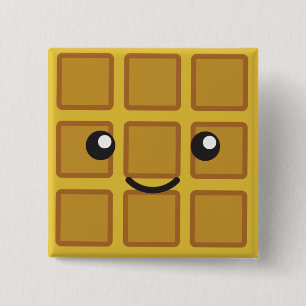 Badge Carré 5 Cm Gaufre mignonne