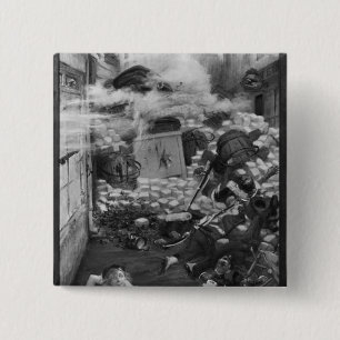 Badge Carré 5 Cm Gavroche rassemblant des cartouches
