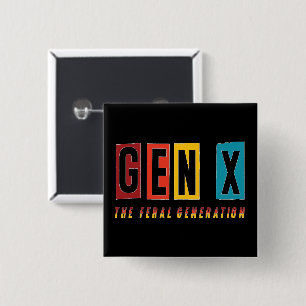 Badge Carré 5 Cm Génération Feral Gen X