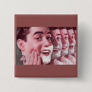 Badge Carré 5 Cm générations de rasage