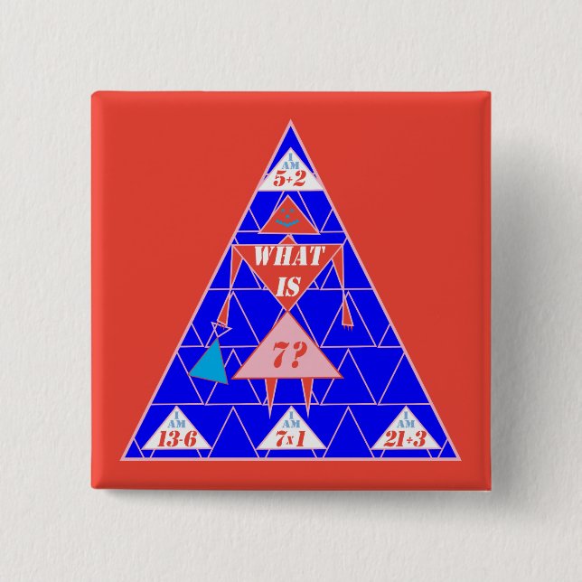 Badge Carré 5 Cm Géométrie-Bouton-Triangle-Âge 7 (Devant)