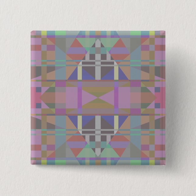 Badge Carré 5 Cm Géométrique vert violet rose (Devant)