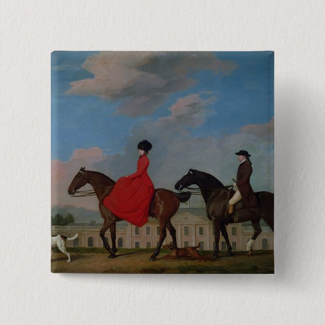 Badge Carré 5 Cm George Stubbs | John et rassemblements de Sophia (Devant)