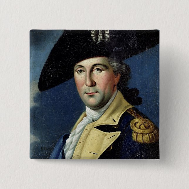 Badge Carré 5 Cm George Washington (Devant)