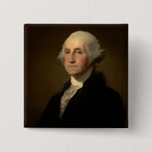Badge Carré 5 Cm George Washington 1er président américain par Stua