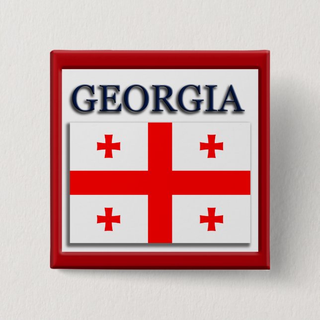 Badge Carré 5 Cm Georgia State Flag Design (Devant)