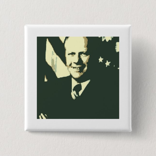 Badge Carré 5 Cm Gerald Ford (Devant)