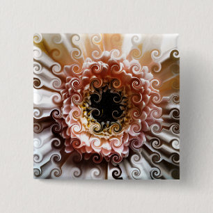 BADGE CARRÉ 5 CM GERBERAS